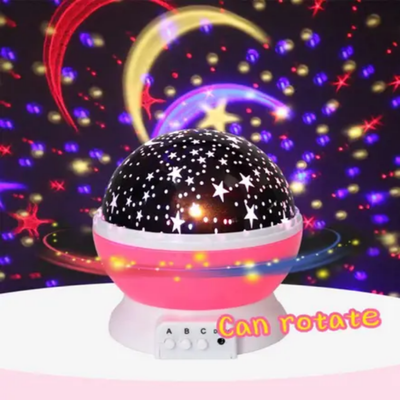 Star And Moon Starlight Projector Lamp Black/White/Pink 13 x 8cm