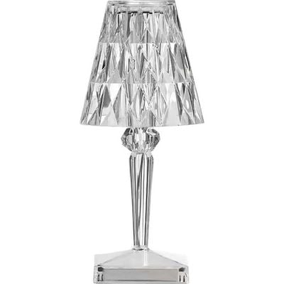 USB Rechargeable Acrylic Diamond Table Lamp White