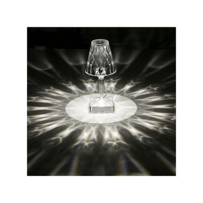 USB Rechargeable Acrylic Diamond Table Lamp White