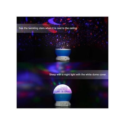 Star And Moon Starlight Projector Lamp Multicolour 15 x 15 x 12cm