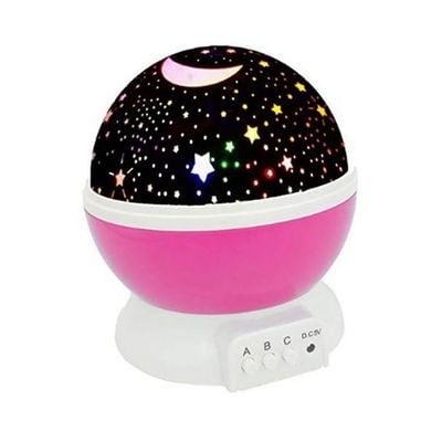 Star And Moon Starlight Projector Lamp Black/Pink/White 13 x 8cm