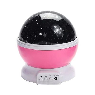 Star And Moon Starlight Projector Lamp Black/Pink/White 13 x 8cm