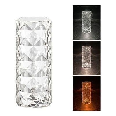 Acrylic Diamond Table Lamp Touching Control 3 Lighting Colours White