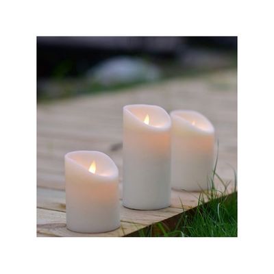 3-Piece Battery Powered Candles With Remote Control Multicolour