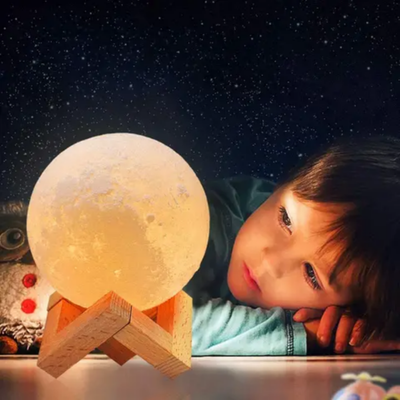 3D LED Moon Night Lamp Moonlight Base Table Desk Light Magical Gift Touch Sensor