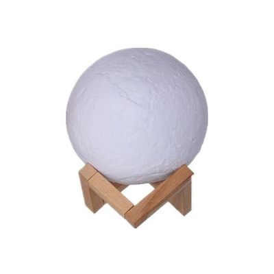 3D Moon LED Lamp With Stand White/Beige