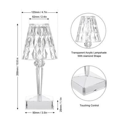 Acrylic Diamond Table Lamp Multicolour