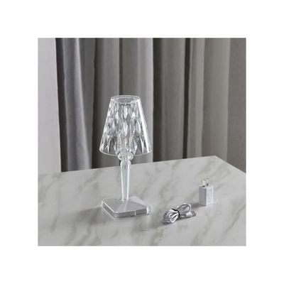 Crystal Diamond Ambience Desk Lamp White