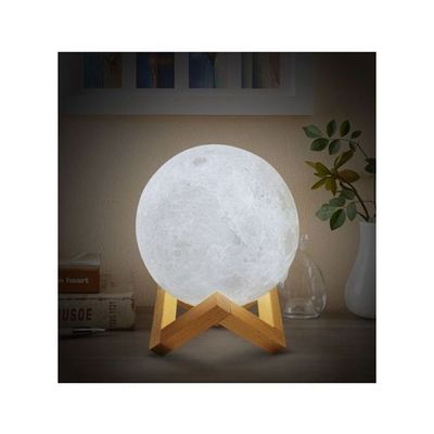 3D Print Moon Lamp With Stand White 8Cm