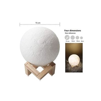 3D Printing LED Moon Lamp White 18Cm