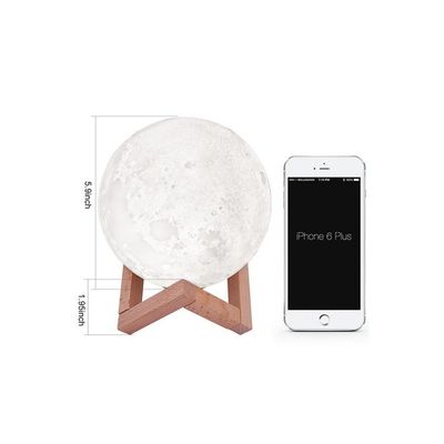 3D Print Moon Night Lamp With Stand White 10Cm