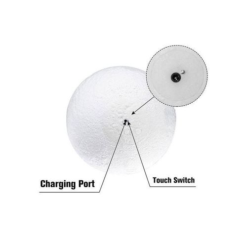 3.15-Inch Moon Night Lamp With Stand White 0.196kg