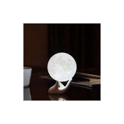 3D Printed LED Moon Light Lamp White/Yellow
