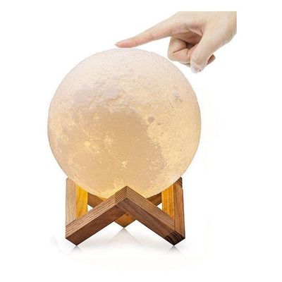 3D Print Moon LED Night Lamp Grey/Brown 10 x 30cm