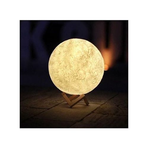 3D Print Moon LED Night Lamp Grey/Brown 10 x 30cm