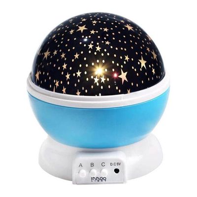 Baby Night Light Moon Star Rotating Projector Led Lamp 9 Color Changing Usb Or Battery Powered Blue