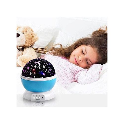 Baby Night Light Moon Star Rotating Projector Led Lamp 9 Color Changing Usb Or Battery Powered Blue