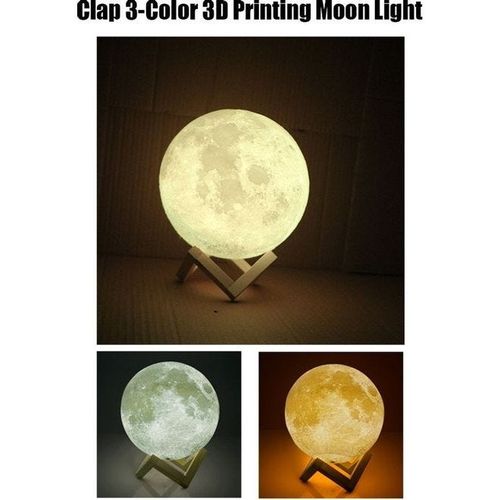 3-Colour 3D Printing Clap Moon Light Lamp Multicolour