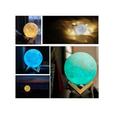 3D Printed Moon Lamp White 10Cm