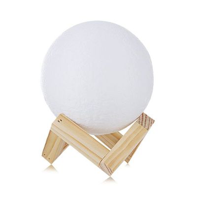 Moon Shape Rechargeable 3D Print Night Light White 12.5x12.5x12.5Cm