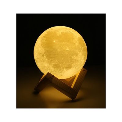 Moon Shape Rechargeable 3D Print Night Light White 12.5x12.5x12.5Cm