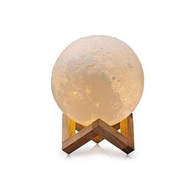 3D Moon Lamp With Stand White/Beige 15Cm