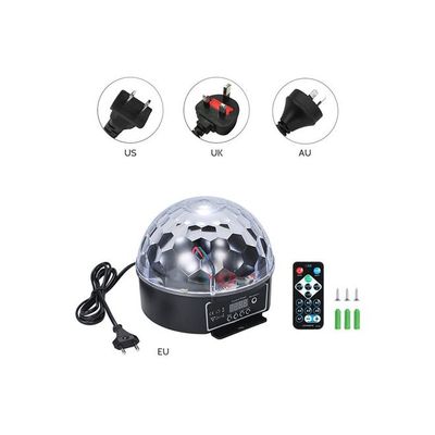 9-LED RGBW Magic Ball Shape Stage Light With Remote Control  AU Plug Black 18watts