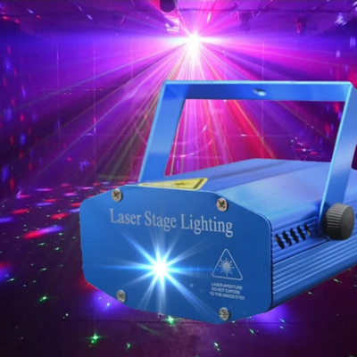 Mini LED Red And Green Laser Projector Stage Lighting EU Plug Blue