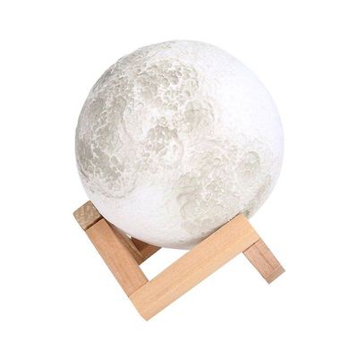 3D Printed LED Moon Light Lamp Cool White/Yellow 130x130x130millimeter