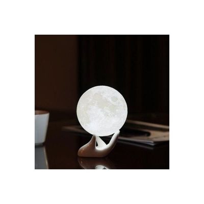 3D LED Moon Night Table Lamp White 8Cm