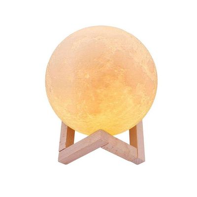 3D Printed LED Standing Moon Light Lamp White/Yellow 15Cm