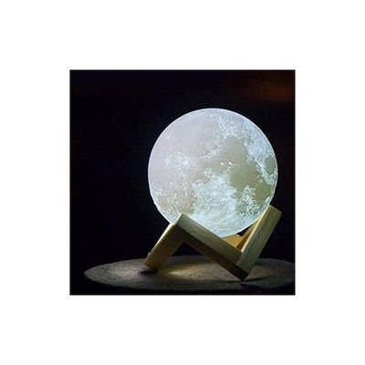 3D LED Moon Night Table Lamp White/Yellow