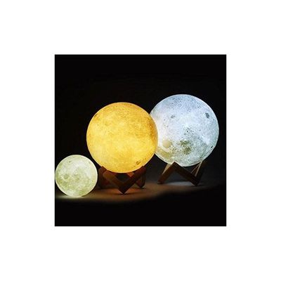 3D LED Moon Night Table Lamp White/Yellow