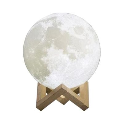 3D LED Moon Night Table Lamp White/Yellow