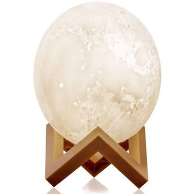 Rechargeable 3D Moon Shaped Lamp White 15Cm