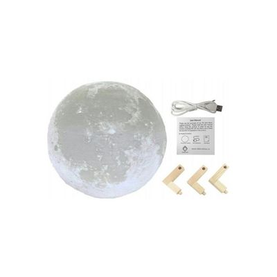 3D LED Moon Night Table Lamp White 20Cm