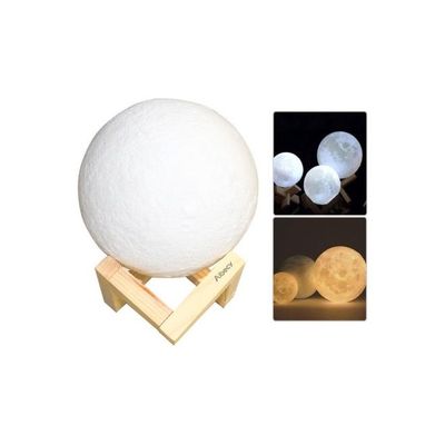 3D LED Moon Night Table Lamp White 20Cm