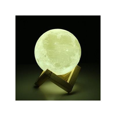 3D USB LED Moon Lamp With Stand White/Beige