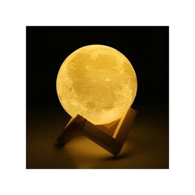 3D USB LED Moon Lamp With Stand White/Beige