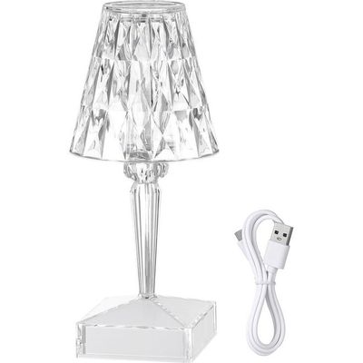 Rechargeable Diamond Table Lamp White