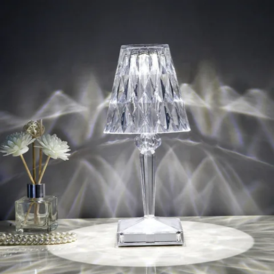 Rechargeable Diamond Table Lamp White