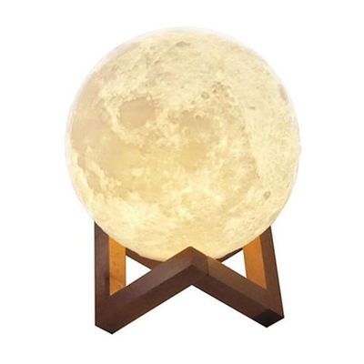3D USB LED Moon Lamp With Stand White 10cm