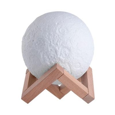 3D USB LED Moon Lamp With Stand White 10cm