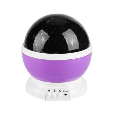 Star And Moon Rotating Projector Night Lamp Purple/Black/White 13x13x14.5Cm