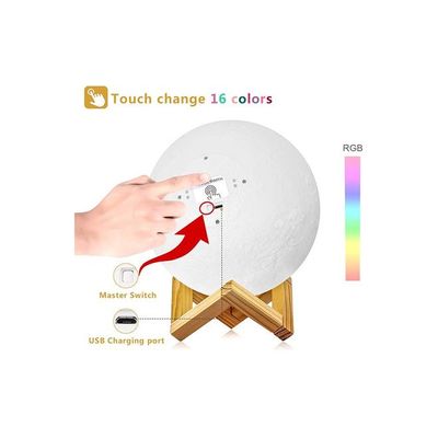 3D Moon USB Touch Light  Lamp White 370g