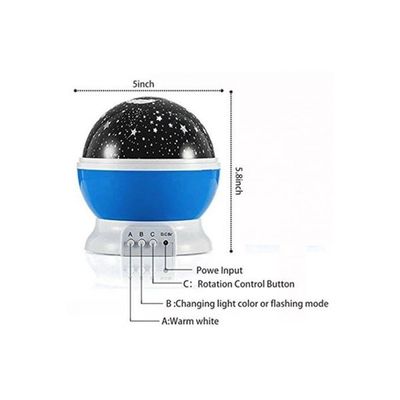 Modern Rotating Moon Sky Projection Led Night Lights Toys Table Lamps With Timer Multicolour 5 x 5.8inch