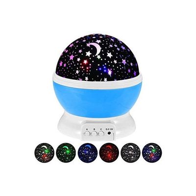 USB Rotating Projector Starry Night Lamp Black/White/Blue 15x13Cm