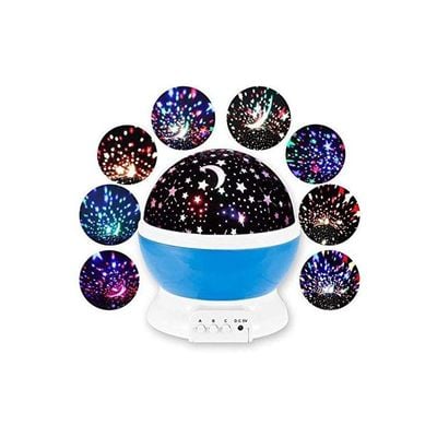 USB Rotating Projector Starry Night Lamp Black/White/Blue 15x13Cm