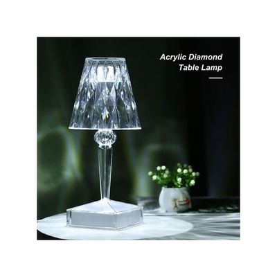 Acrylic Diamond Table Lamp White