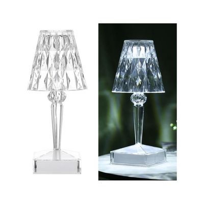 Acrylic Diamond Table Lamp White